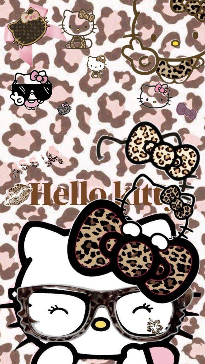 Foto de Perfil da Hello Kitty Estilosa com Óculos e Estampa de Onça