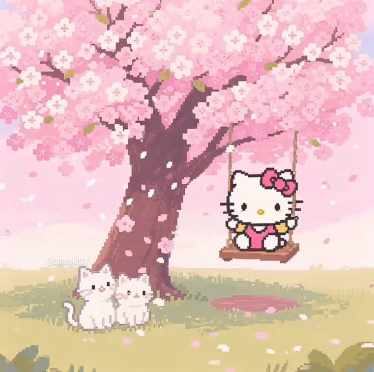 Foto de Perfil da Hello Kitty Fofa em um Dia de Primavera