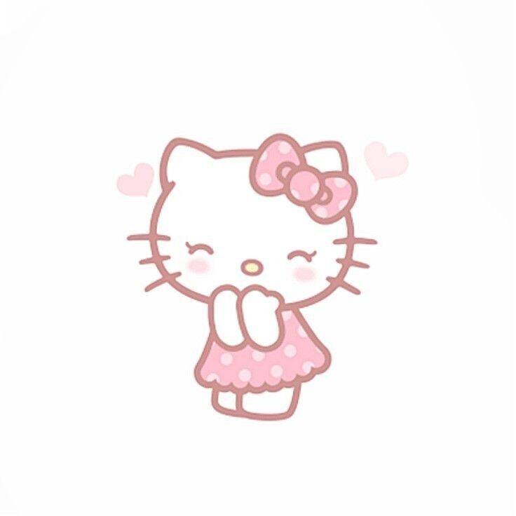 Foto de Perfil da Hello Kitty Fofa com Vestido Rosa e Laço