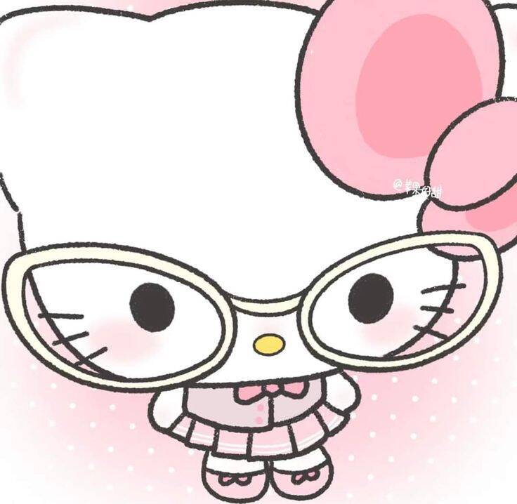 Foto de Perfil da Hello Kitty Fofa com Óculos Engraçados