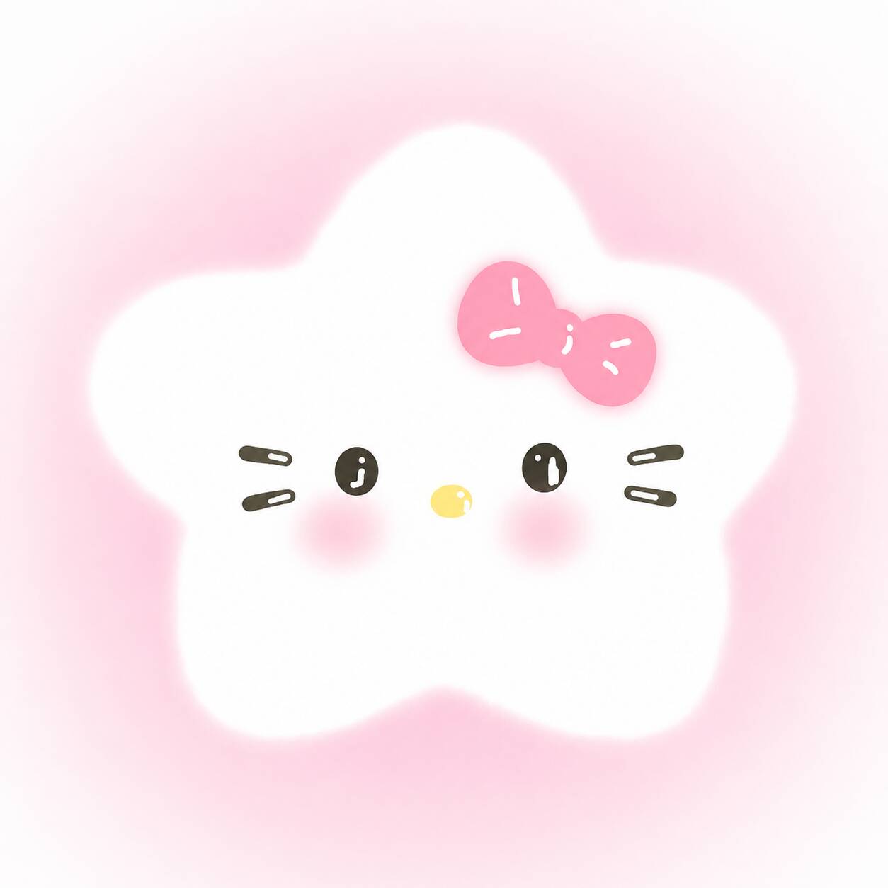 Foto de Perfil da Hello Kitty Fofa com Estrela e Laço Rosa