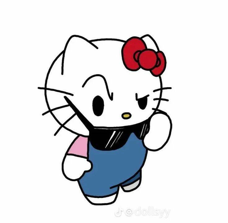 Foto de perfil de Hello Kitty elegante con mono y lazo