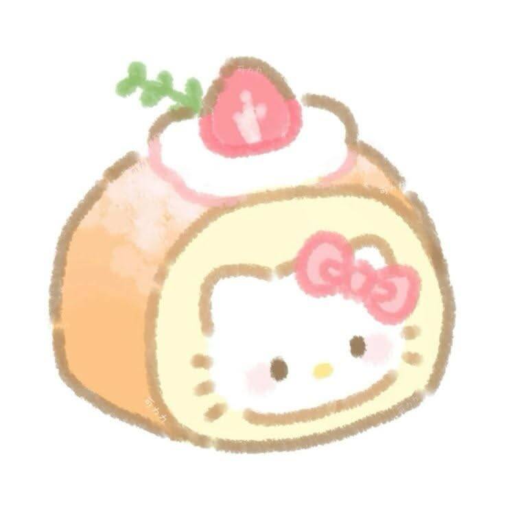 Foto de perfil de la linda Hello Kitty con rollo de sushi
