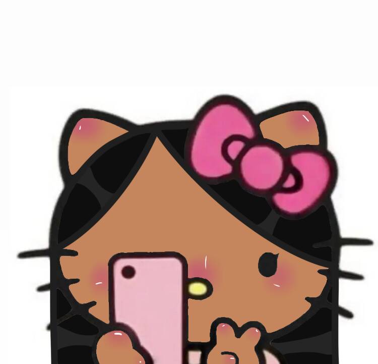 Foto de Perfil da Hello Kitty Tirando Selfie com Laço Rosa