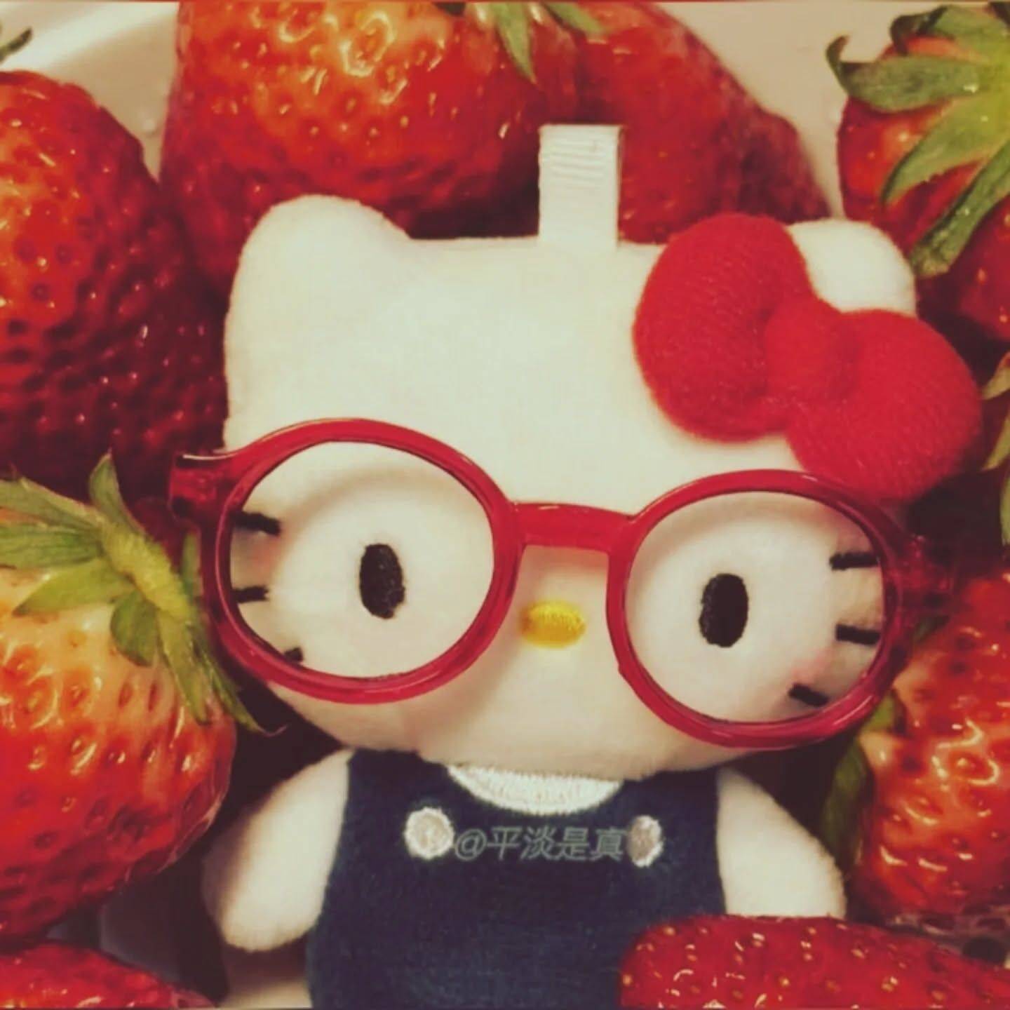 Foto de Perfil da Hello Kitty Engraçada com Óculos e Morangos
