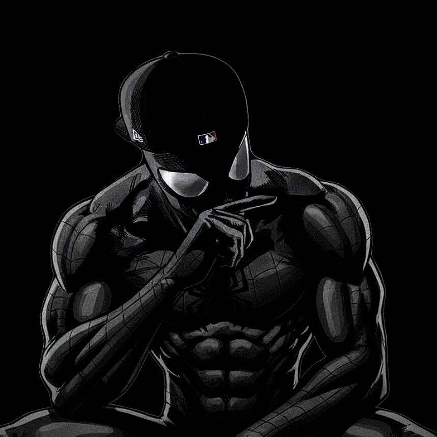 Foto de Perfil Preta do Homem Aranha em Silhueta