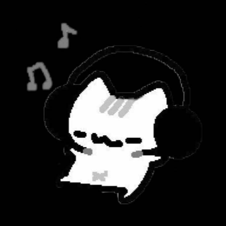 Foto de Perfil Preta de Gato com Fones de Ouvido