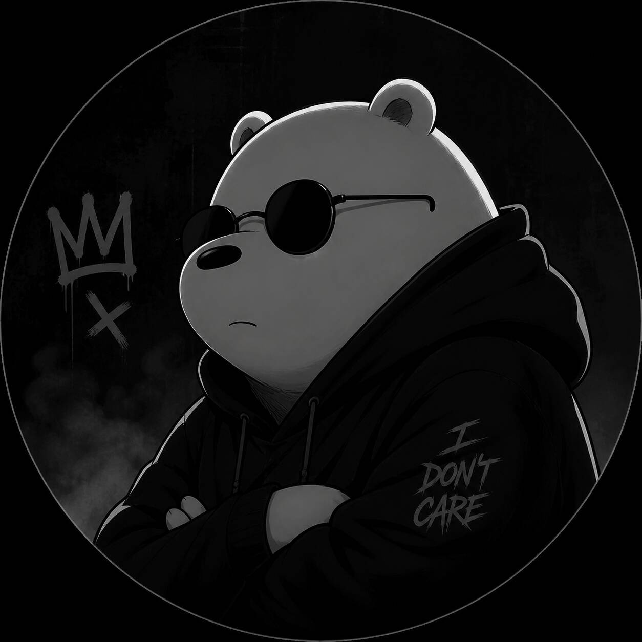 Foto de Perfil Preta do Urso Estiloso com Óculos Escuros