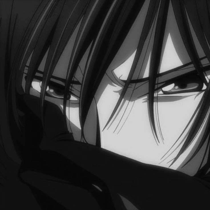 Foto de Perfil Preta de Anime com Olhar Intenso