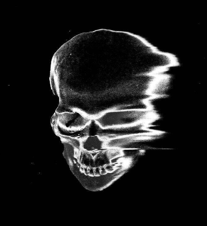Black Pfp Profile Picture of Skull in Motion