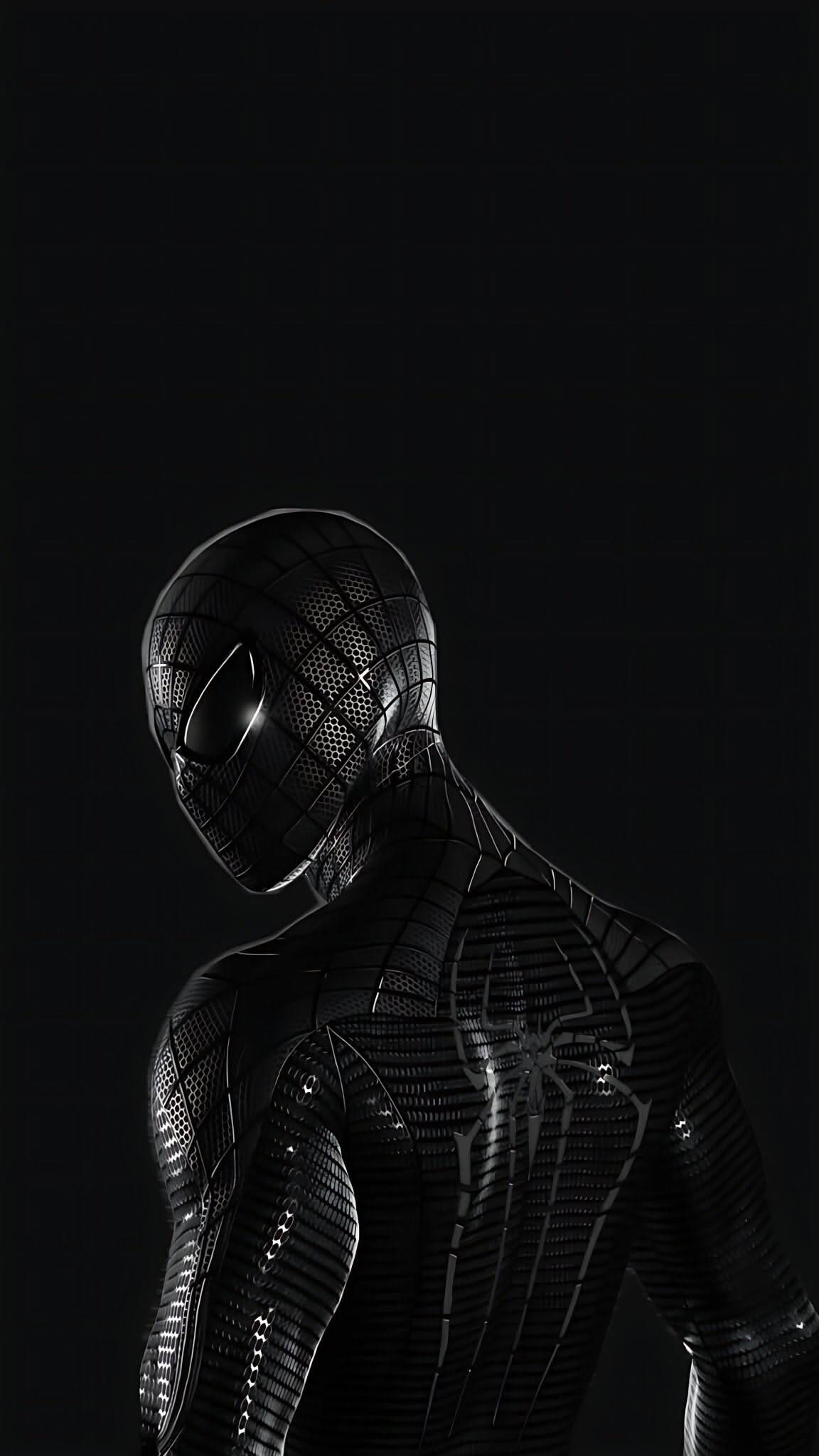 Foto de Perfil Preta do Homem Aranha em Traje Negro