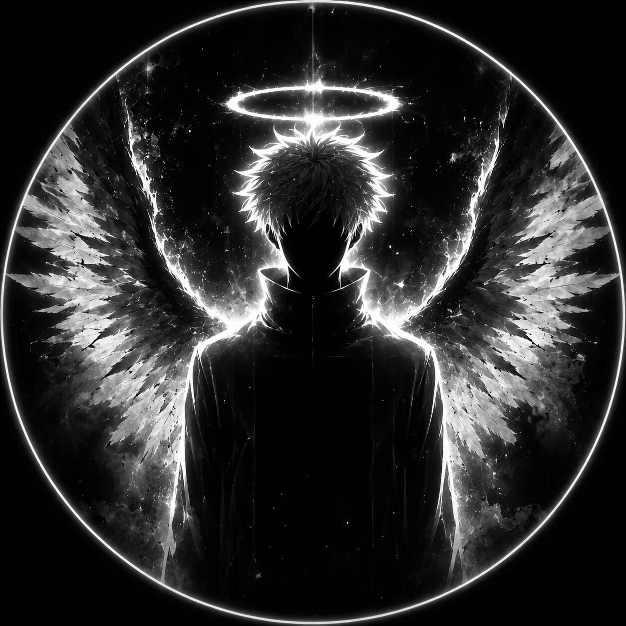 Foto de Perfil Preta de Anjo com Asas