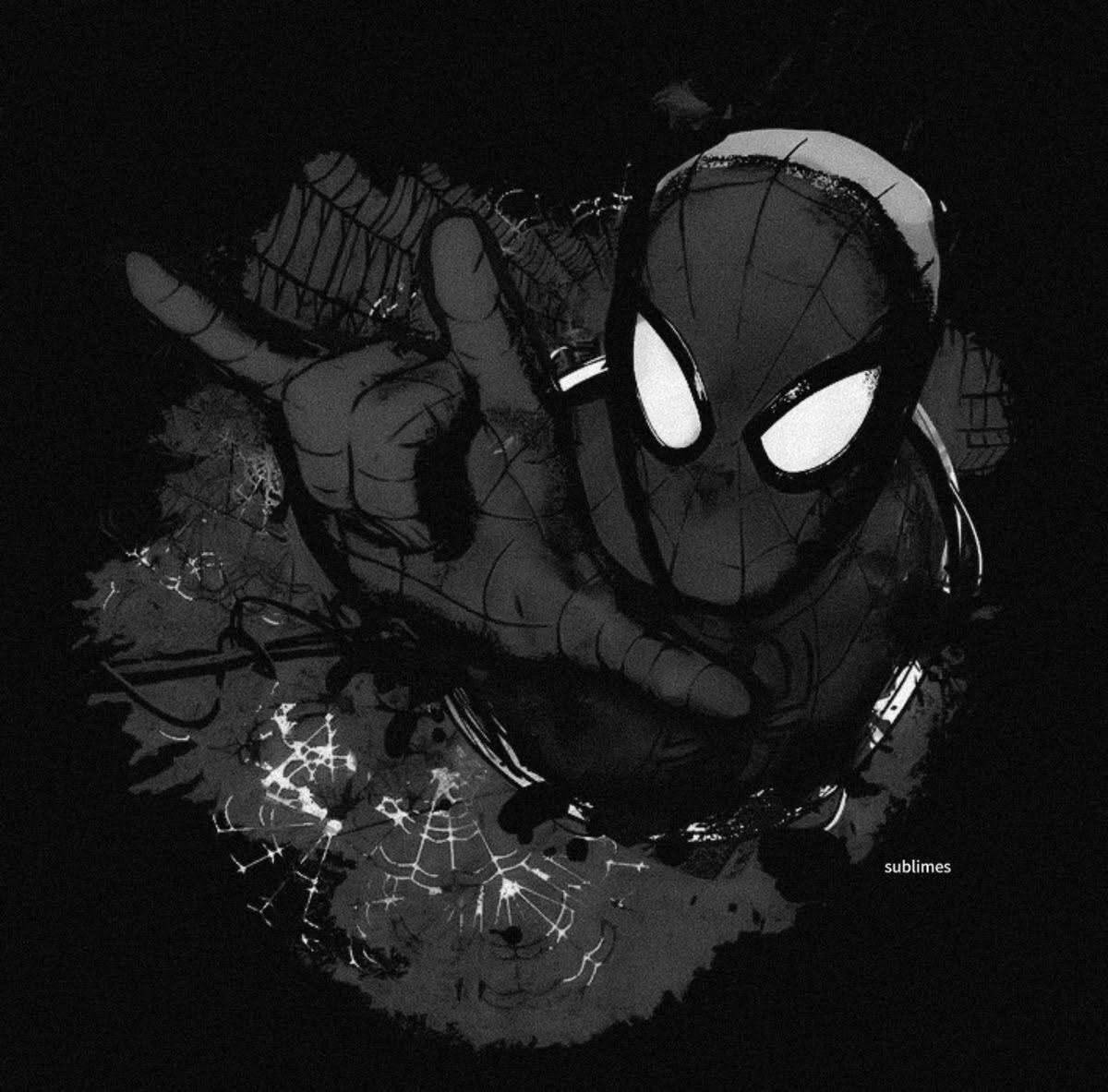 Foto de Perfil Preta do Homem Aranha Fazendo Sinal de Paz