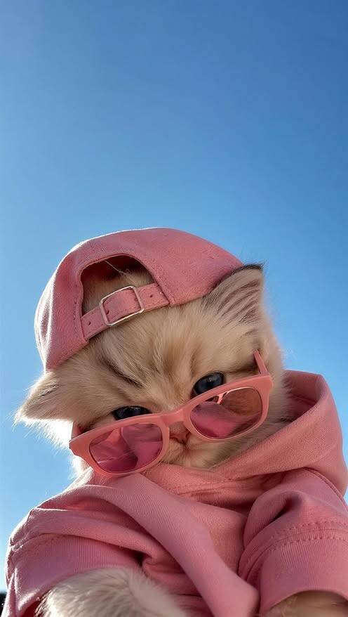 Foto de Perfil Aesthetic de Gato Fofo com Óculos de Sol