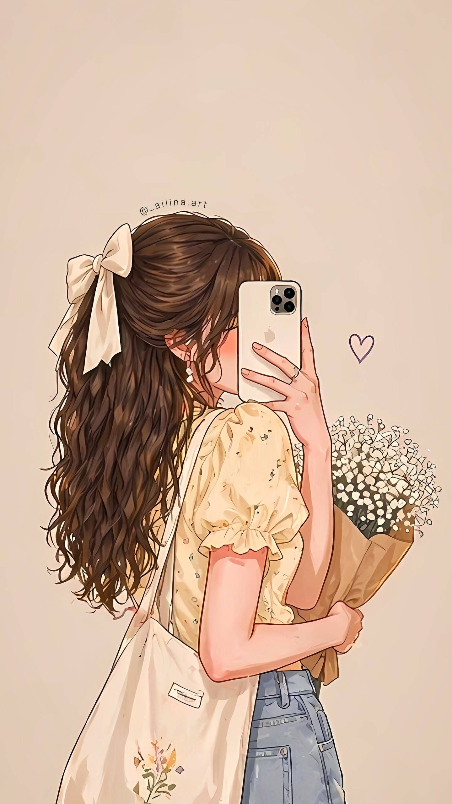 Foto de Perfil Aesthetic com Cabelo Cacheado e Flores