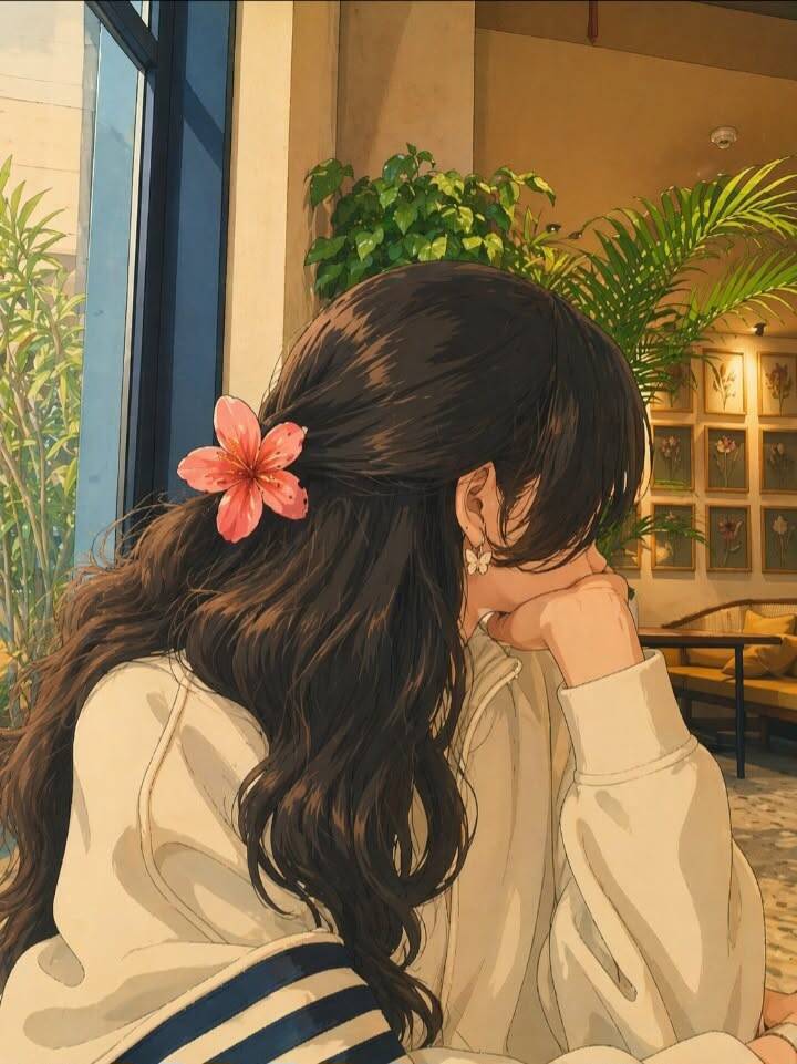 Foto de Perfil Aesthetic com Flor no Cabelo
