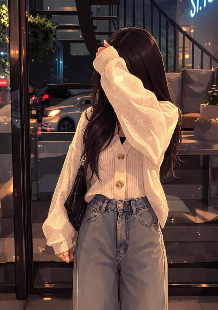 Foto de Perfil Aesthetic com Suéter e Calça Jeans