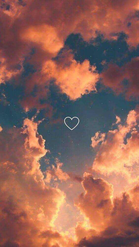 Aesthetic Pfp Profile Picture of Colorful Sky with Heart