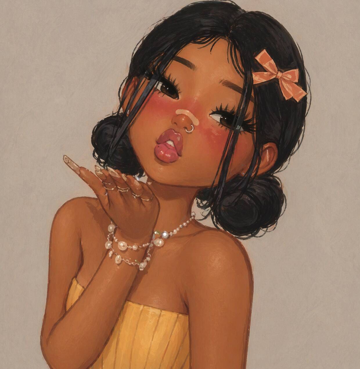 Pfp Profile Picture for TikTok Girl Drawing Style with Bow