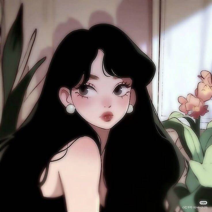 Pfp Profile Picture for TikTok Style Drawing of Woman with Flowers