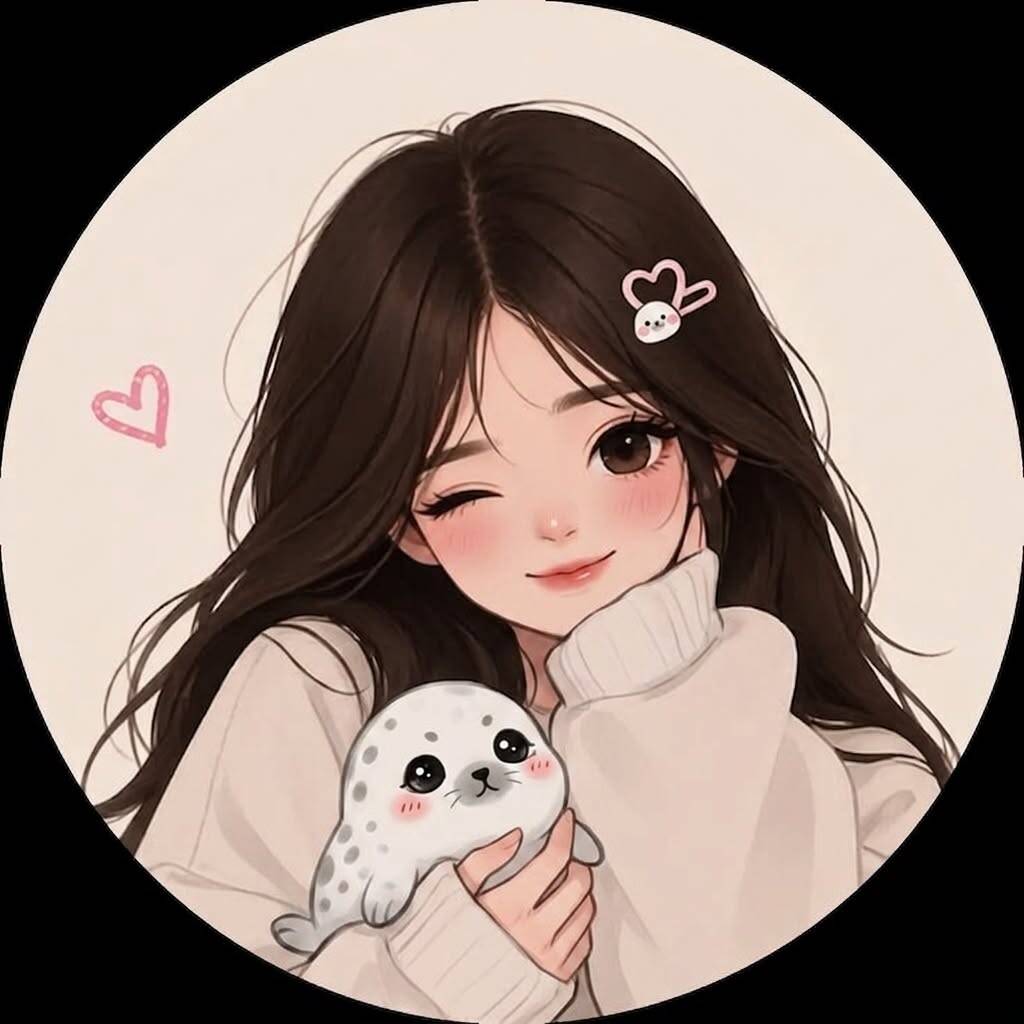 TikTok Pfp Profile Picture of Cute Girl with Stuffed Seal