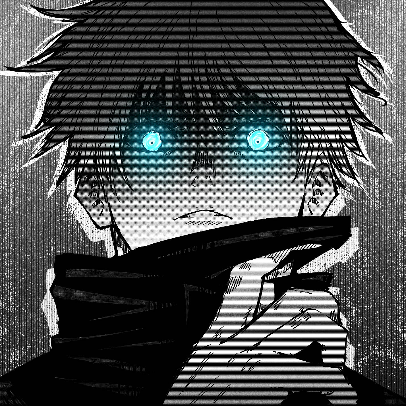 Foto de Perfil do Satoru Gojo com Olhos Azuis Intensos