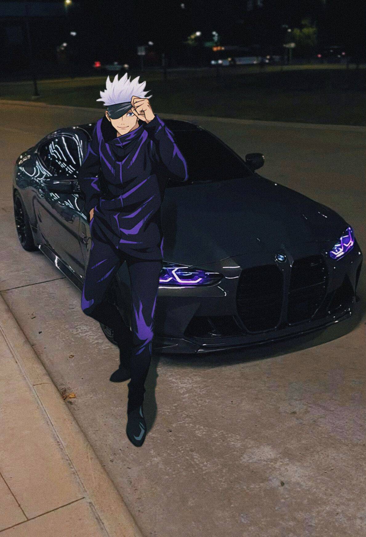 Foto de Perfil do Satoru Gojo Encostado em Carro Luxuoso