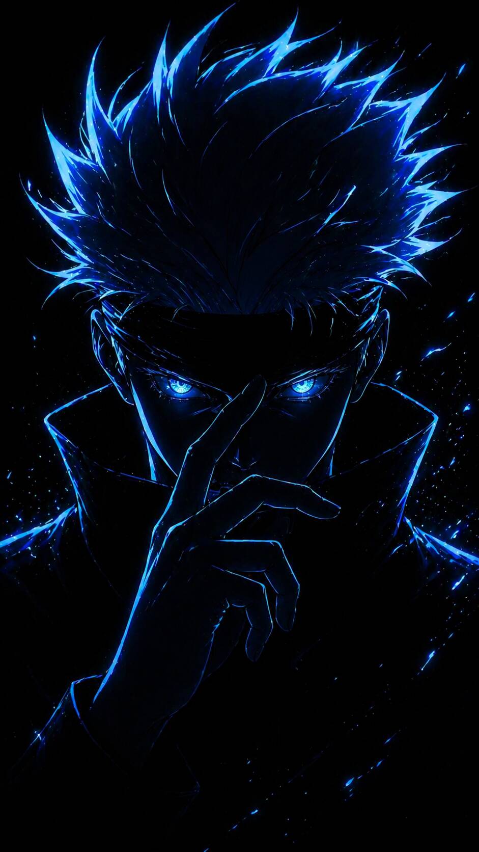 Photo de profil de Satoru Gojo aux yeux bleus lumineux
