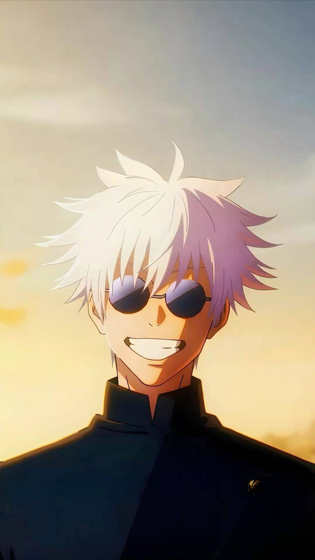 Foto de Perfil do Satoru Gojo com Óculos de Sol e Sorriso