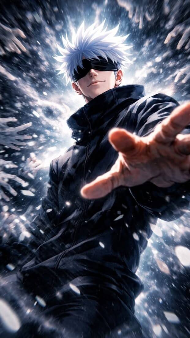 Pfp Profile Picture of Satoru Gojo in Action with Outstretched Hand