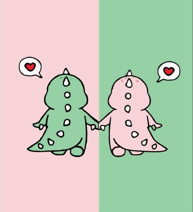 Foto de Perfil para Casal Combinando de Dinossauros Apaixonados