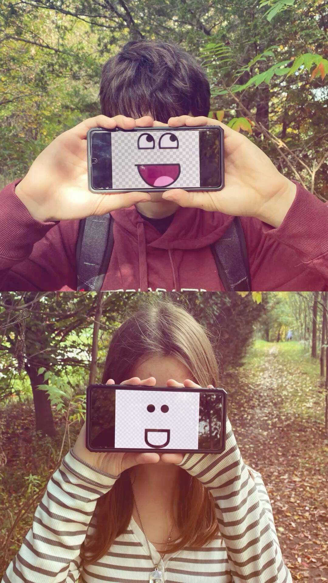Pfp Profile Picture for Matching Corple with Smiles and Cell Phones