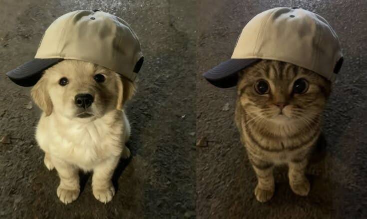 Pfp Profile Picture for Matching Dog and Cat Corple with Hat