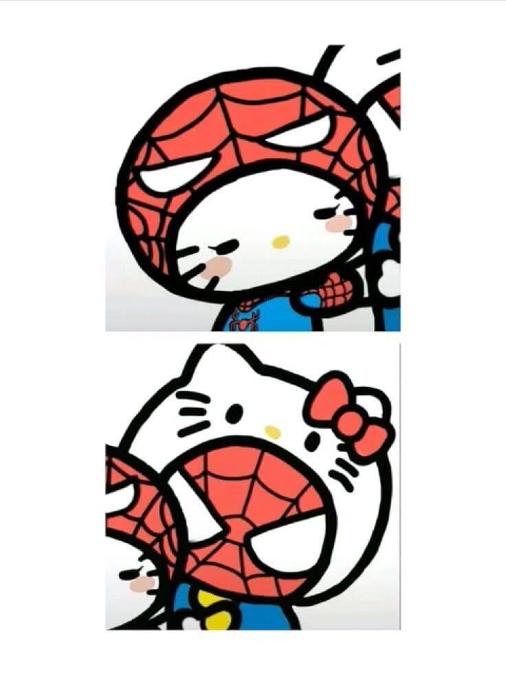 Hello Kitty and Spiderman Matching Couple Pfp Profile Picture