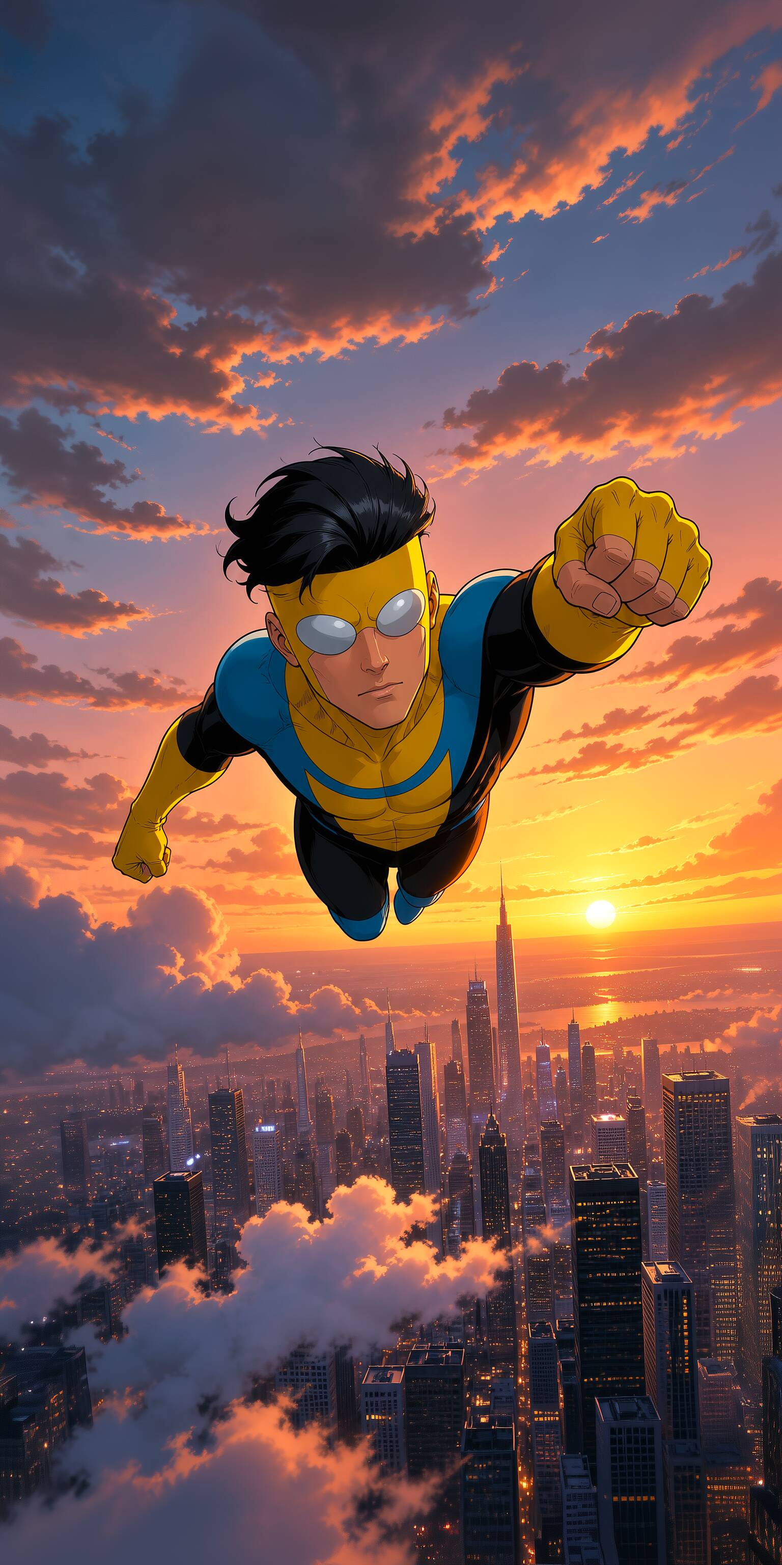 Foto de perfil del invencible Mark Grayson volando