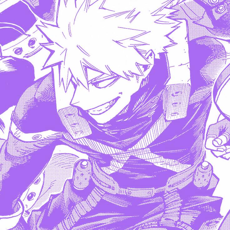 Smiling Anime Hero Purple Pfp Profile Picture