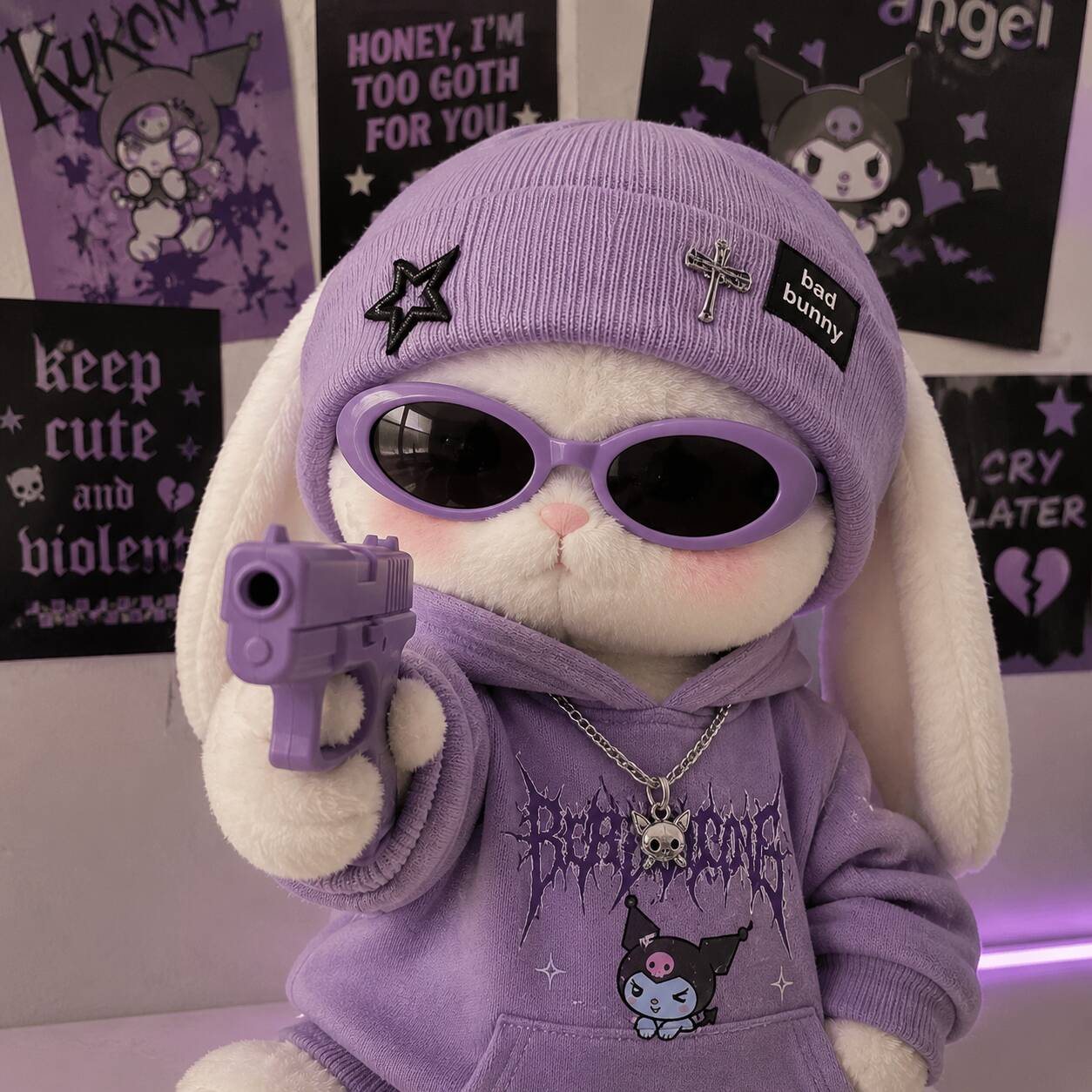 Purple Pfp Profile Picture of Stylish Bunny