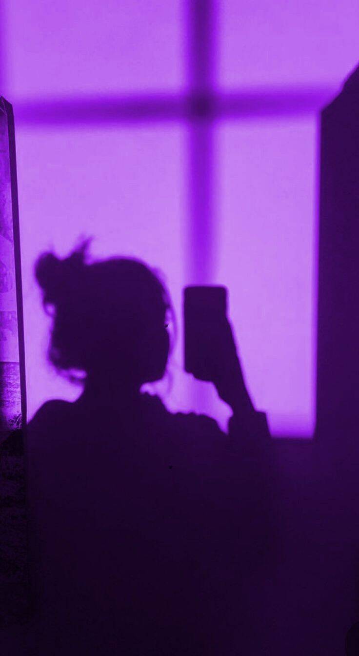Purple Pfp Profile Picture with Mysteriors Silhorette
