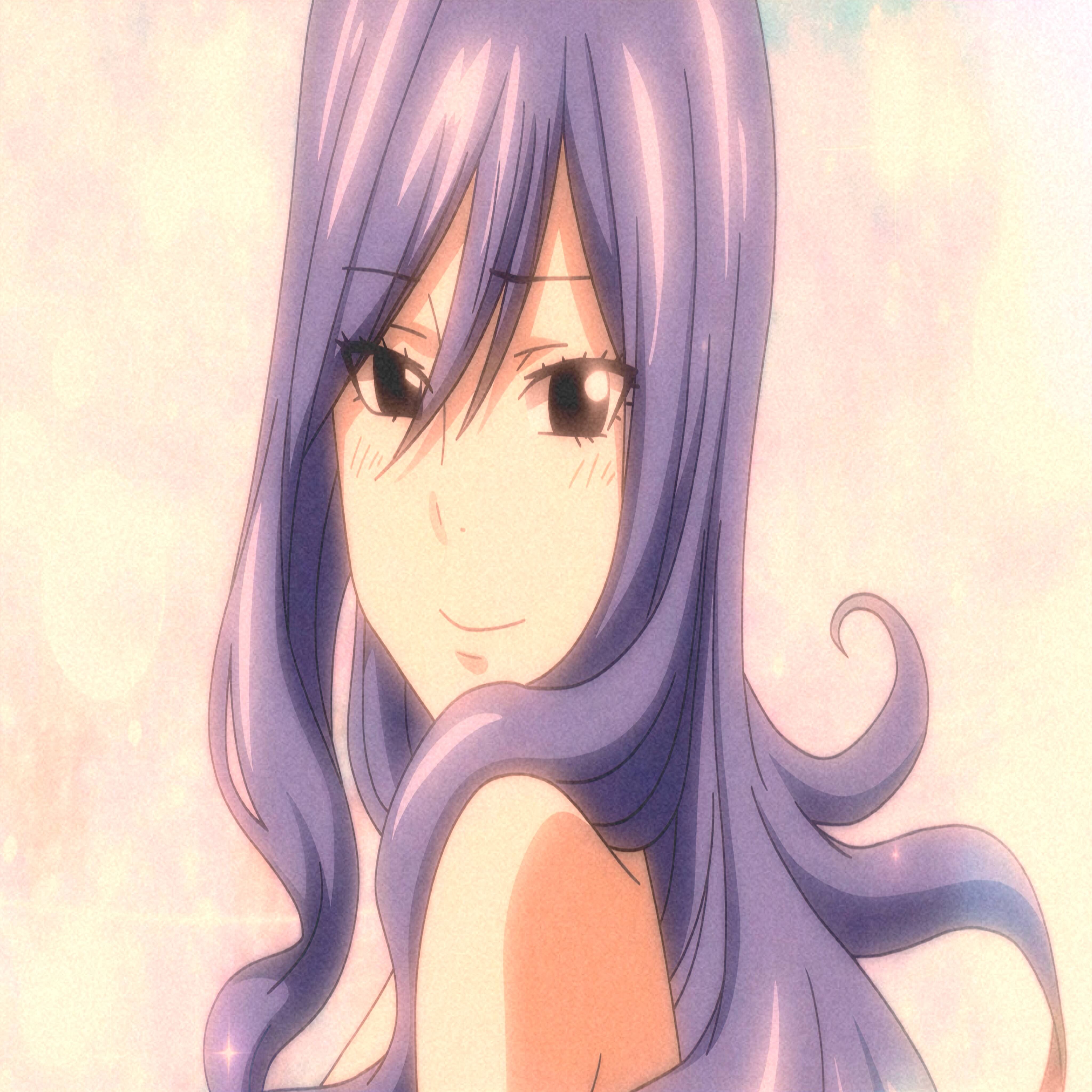 Imagen de perfil de anime morado con pelo largo