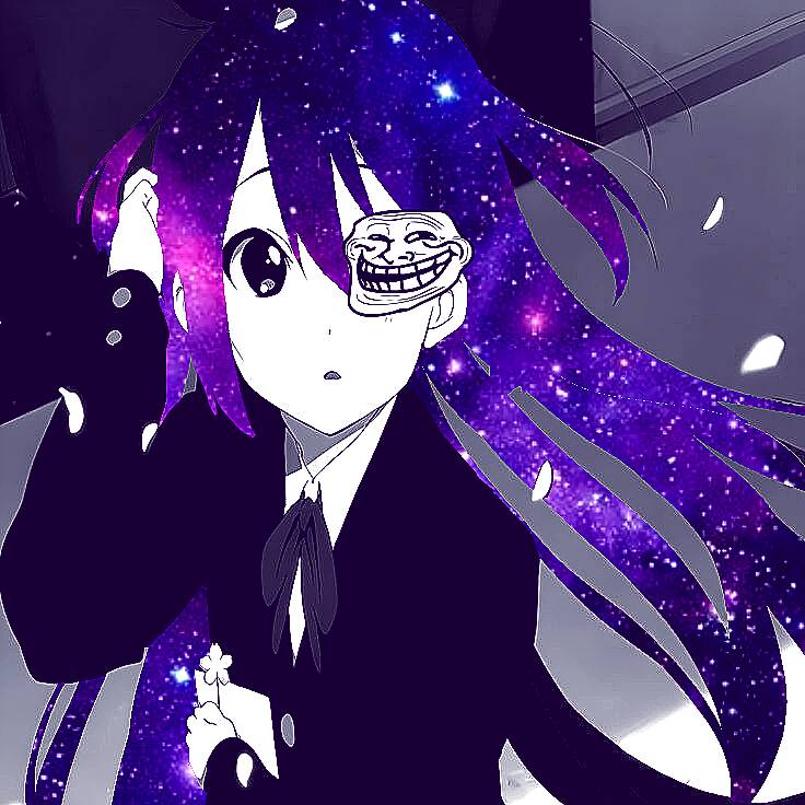 Foto de perfil de anime morado con efecto galaxia