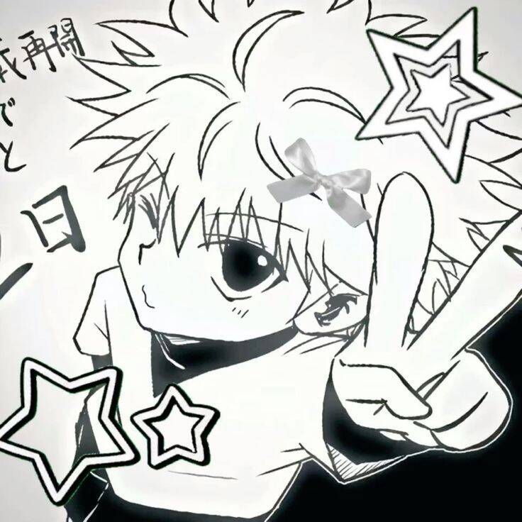 Killua's Pfp Profile Picture with Stars and Bow