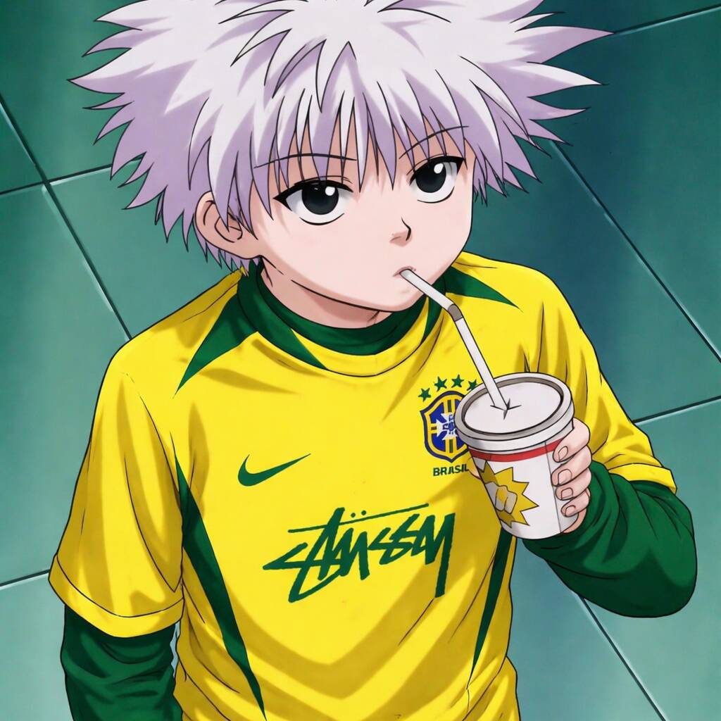 Killua's Pfp Profile Picture with Brazil shirt