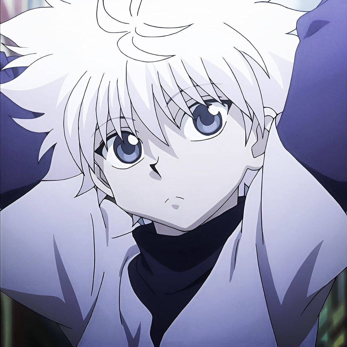 Pfp Profile Picture of Killua with White Hair and Blue Eyes