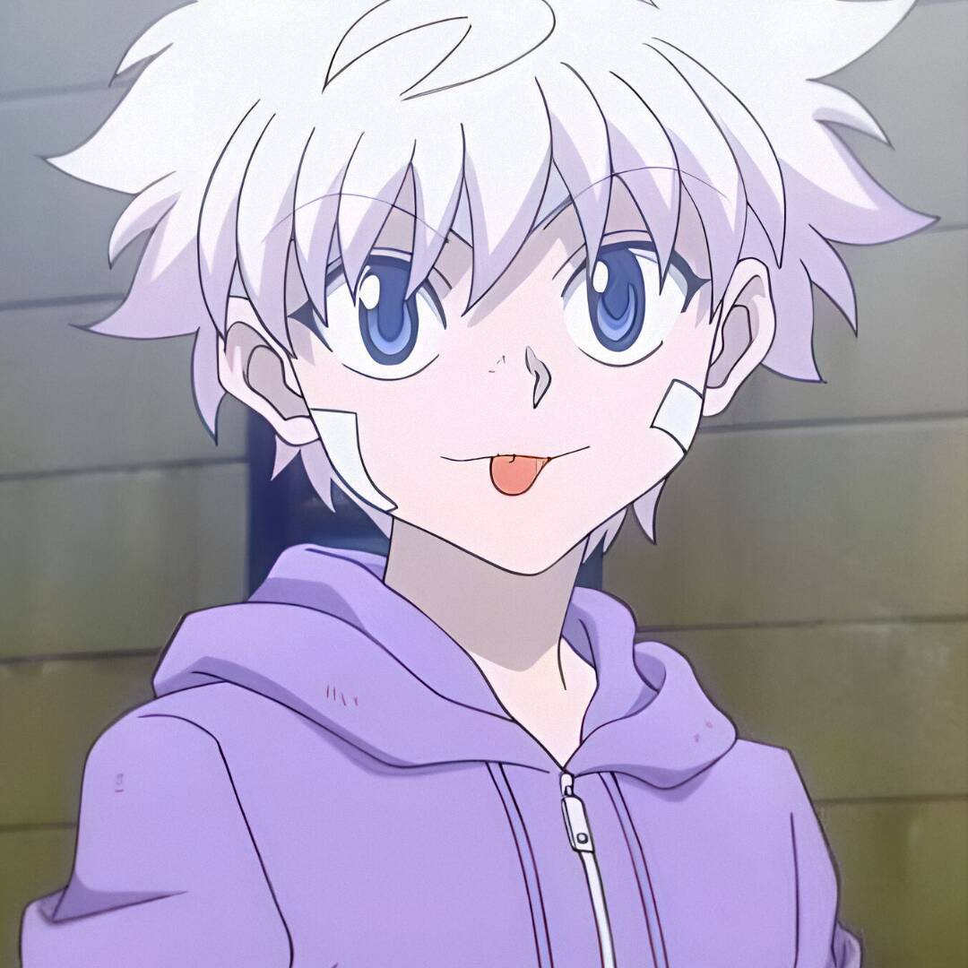 Killua's Pfp Profile Picture with Purple Hoodie