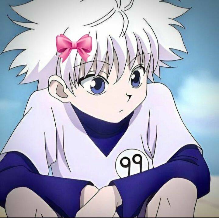 Killua's Pfp Profile Picture with Pink Bow