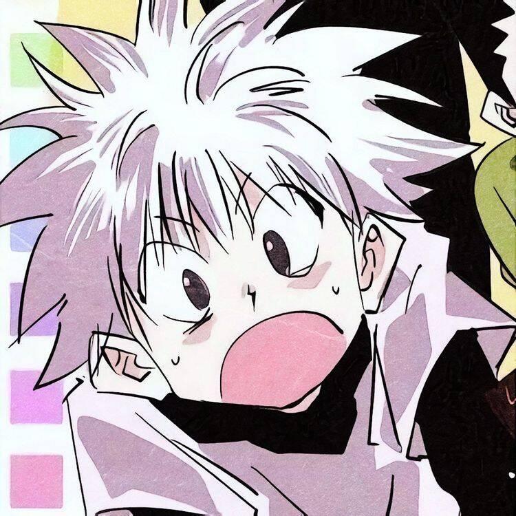 Pfp Profile Picture of Surprised Killua with White Hair
