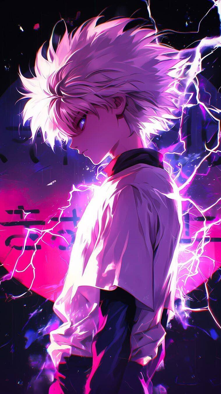 Foto de perfil de Killua con aura de relámpago