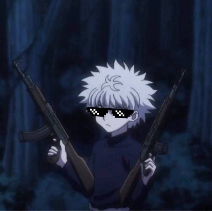 Pfp Profile Picture of Killua with Sunglasses and Guns