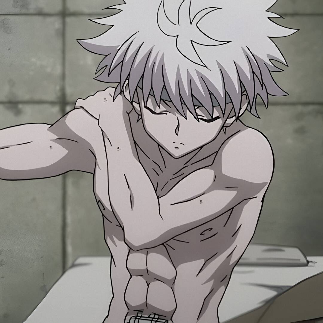 Killua's Pfp Profile Picture Training with White Hair