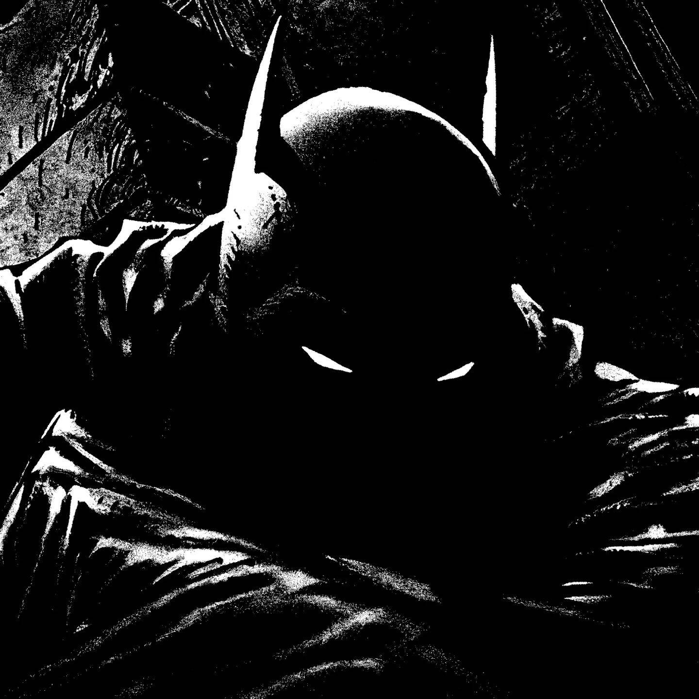Foto de perfil de Batman en silueta dramática